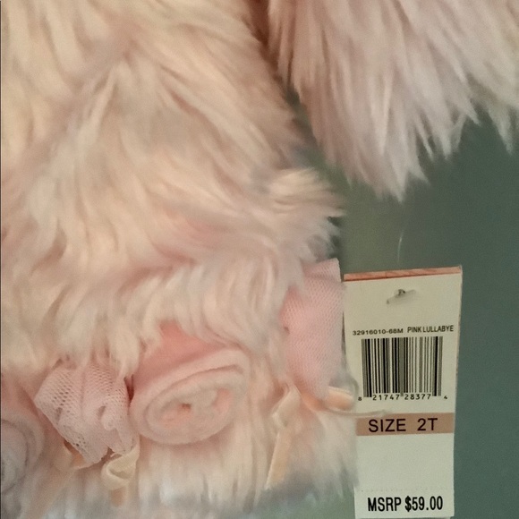 Girls XOXO Pink Faux Fur Coat 2T NWT - Picture 3 of 5
